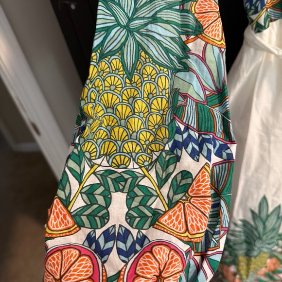 Boden Women's Green Notch Neck Cotton Maxi Dress Ivory Pineapple Floral 16 - 18 - Picture 7 of 11